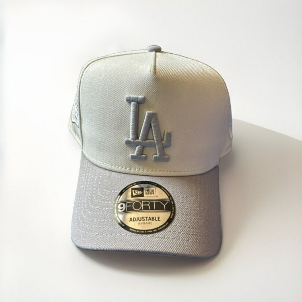 White & Gray New Era 9Forty Los Angeles Dodgers A-Frame Snapback Hat